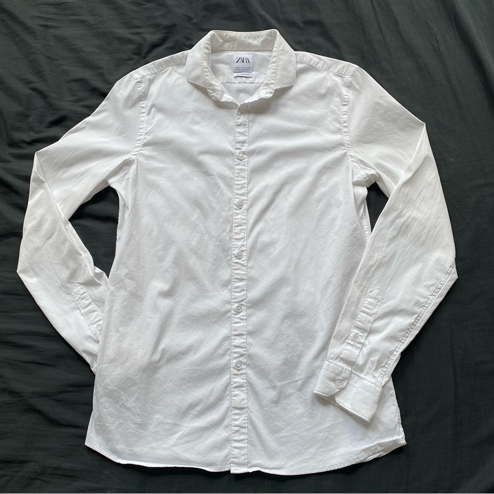 Zara White Button-Down Women's Shirt